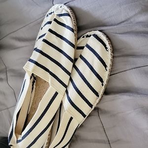 Striped Navy and White Espadrilles
